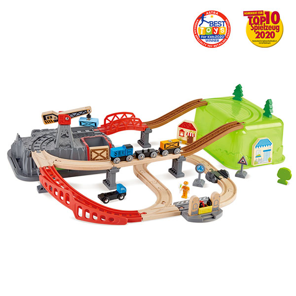 Trenini Hape Pista con Contenitore per Sopraelevate E3764 - L'Orso Dado