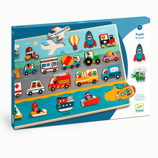 Djeco Puzzle Di Legno Vroom - L'Orso Dado