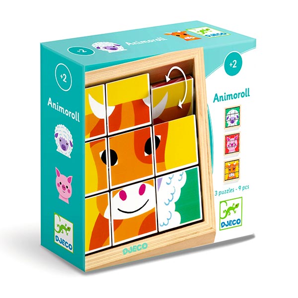 Djeco Cubotti di Legno Animoroll - L'Orso Dado