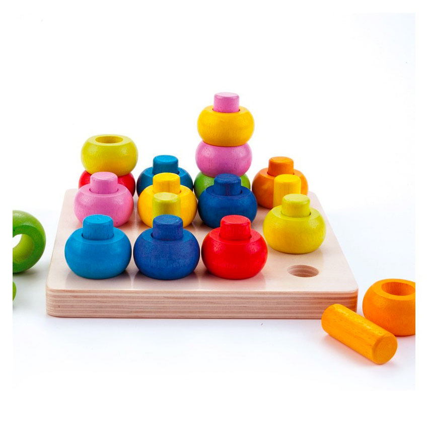 Andreu Toys Set Perle e Cilindri Impilabili - L'Orso Dado