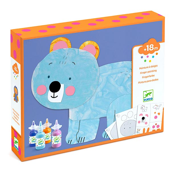 Djeco Set Pitture a Dita Animali - L'Orso Dado