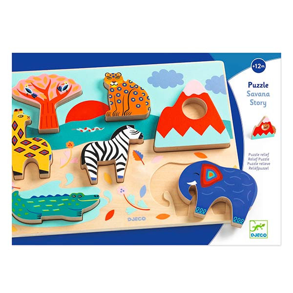 Djeco Puzzle di Legno Savana - L'Orso Dado