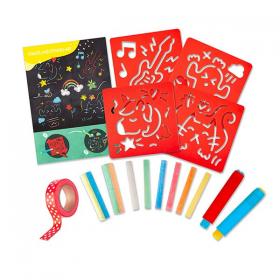Hape Set Gessi E Stencils Art - L'Orso Dado