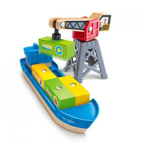 Trenini Hape Nave Da Carico E Gru E3792 - L'Orso Dado