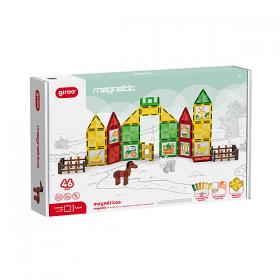 Gioco Magnetico La Fattoria 46 pezzi con 6 Pennarelli - L'Orso Dado