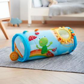 Rullo Gattonatore HABA Arcobaleno Rainbow World, gioco educativo per bambini dai 6 mesi che stimola movimento e curiosità.