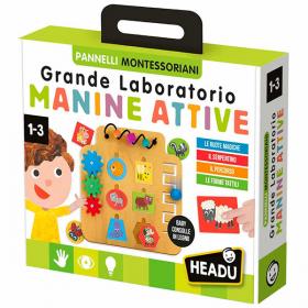 Laboratorio Manine Attive Montessori Headu gioco educativo in legno con consolle multiattività