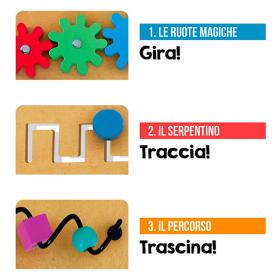Il bambino che utilizza il gioco educativo Montessori Headu sviluppa manualità e coordinazione