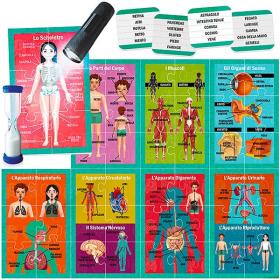 Gioco scientifico Headu Corpo Umano X-Ray Mission con organi vitali, sistema scheletrico e attività educative per bambini