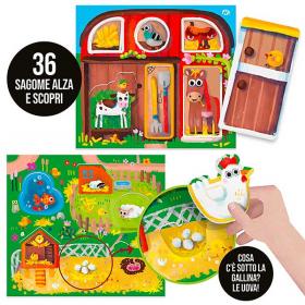 Animali della fattoria e ambienti rurali del gioco educativo Montessori Headu Fattoria Prime Scoperte