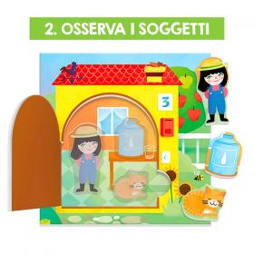 Sagome degli animali da incastrare nel gioco educativo Fattoria Apri e Chiudi Headu